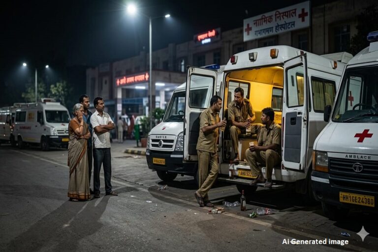 गिरिडीह सदर अस्पताल में एंबुलेंस बनी शराबखोरी का अड्डा, नशे में मरीजों की जान से खेल रहे चालक